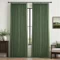 Blackout Loden Thick Linen Curtains 86 Inches Long by PleatedDrapes