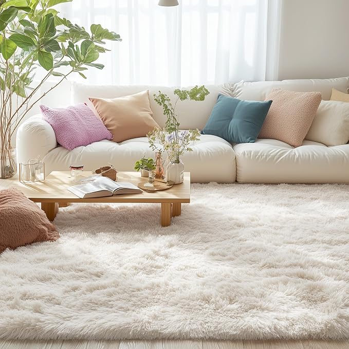 OLANLY Area Rugs for Living Room Bedroom, Machine Washable 4x5.9 ft Soft Fluffy - Image 8