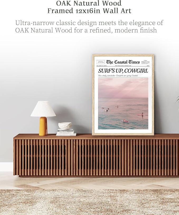 iHery 12x16in Surf’s Up Cowgirl Unframed Newspaper Wall Art | Unframed Canvas - Image 5