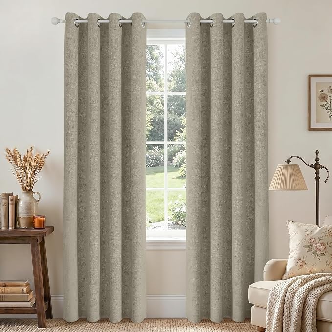Joydeco Blackout Curtains 95 Inches Long 2 Panels Burg, Room Darkening Curtains by JOYDECO