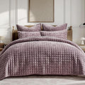 RECYCO Channel Box Stitch Velvet Quilt Set, Full Queen Size, Luxury Oversized by RECYCOHOMECOLLECTION