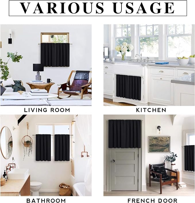 RYB HOME 2 Panels Blackout Doorway Curtains | Thermal Insulated, Rod Pocket - Image 6