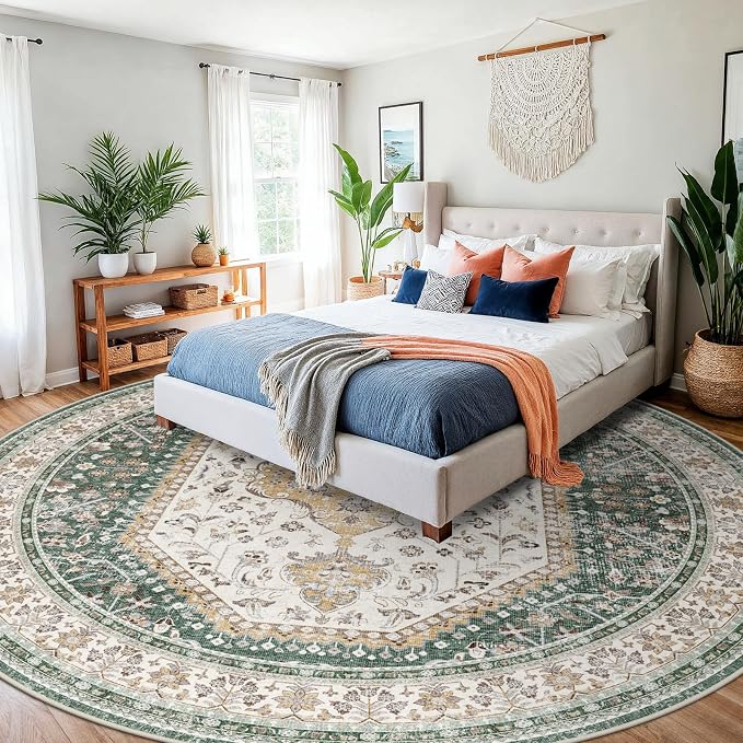 9x9 Round Washable Area Rug - Image 7