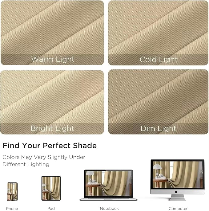 Joydeco Blackout Curtains for Bedroom 72 inch Long 2 Panels, Thermal Insulated - Image 5