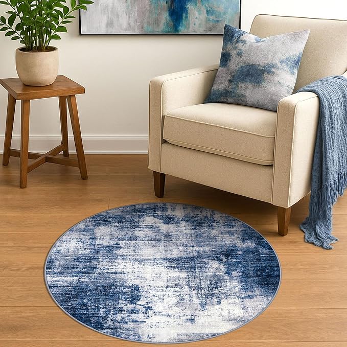 Round Area Rug 3 Ft Circle Entryway Rugs Round Washable Door Mat Indoor Entrance - Image 3