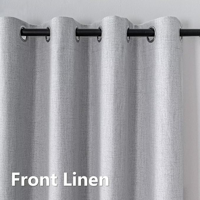 IGEMAEVE Blackout Curtains & Drapes Ivory White 100" W x 108" L | Bedroom | - Image 2
