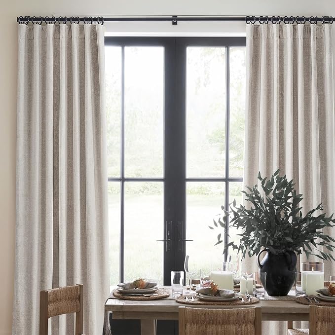 Room Darkening Curtains 72 Inches Long 2 Panels Burg, Rich Linen Heavy - Image 7