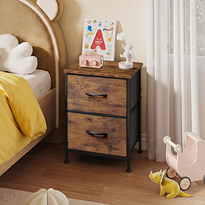 WLIVE Night Stand Set of 2, Small Dresser - Image 9