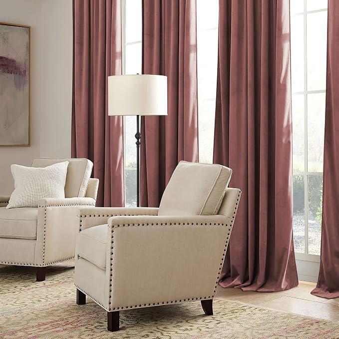 RYB HOME Velvet Curtains 108 inches Long, Extra Long High Ceiling Curtains | - Image 5