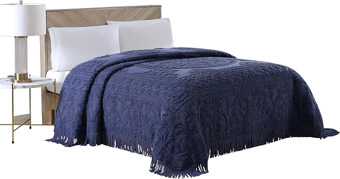 Beatrice Home Fashions Medallion Full Cotton Chenille Bedspread, cozy plush by BeatriceHomeFashions