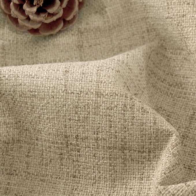 Short Burlap Blackout Curtains 40 Inch Length Each 38 Wide 2 Panels | Thermal - Image 4