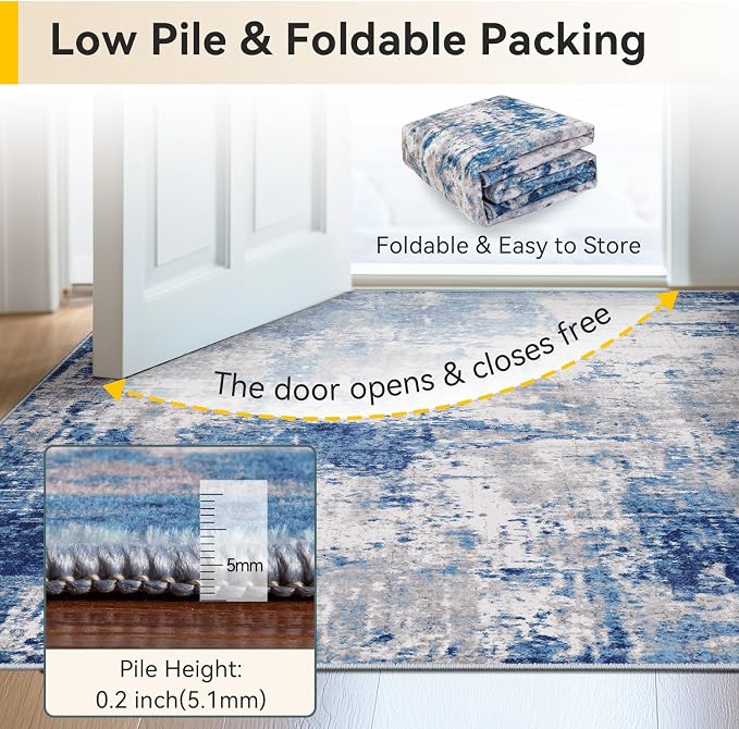 RELEANY Washable 10'x12' Abstract Area Rug - Image 6