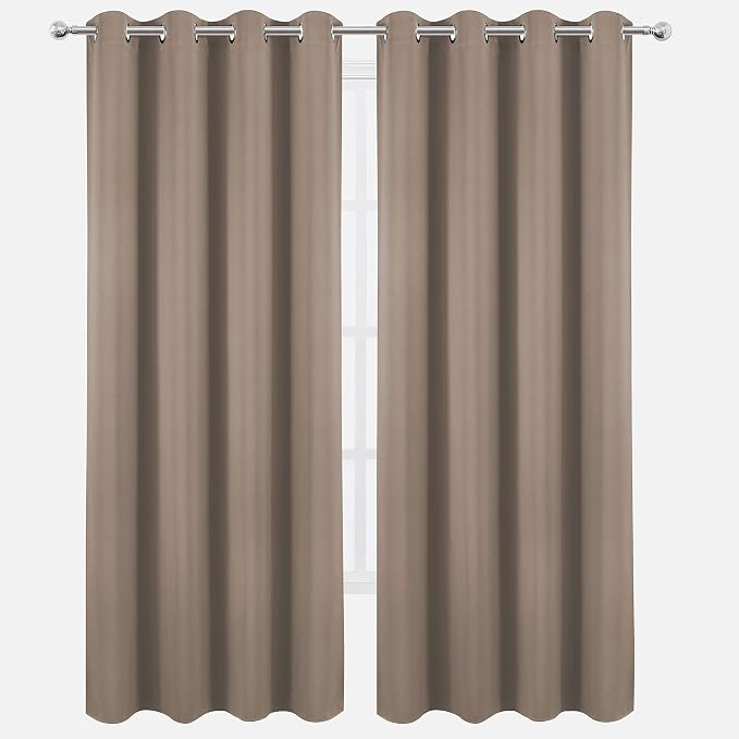 Cappuccino Thermal Blackout Curtains/52 x 95 Inch/Set of 2 Panels Room - Image 2