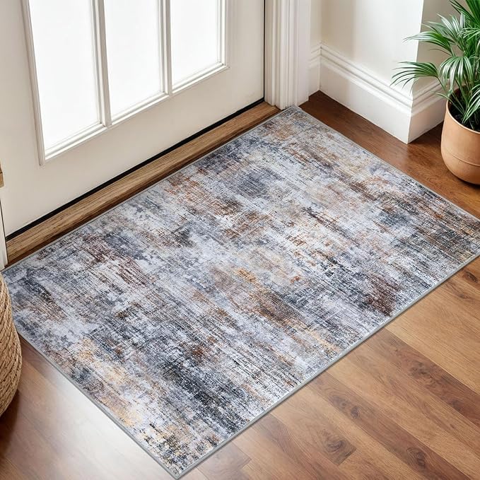 Small Abstract Area Rug 2x3 Ft Entryway Rugs Washable Door Mat Indoor Entrance by iOhouze