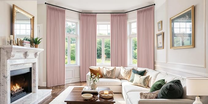 MIULEE Pinch Pleated 100% Blackout Curtains 40"x96" Light Pink 4 Panels Set | - Image 2