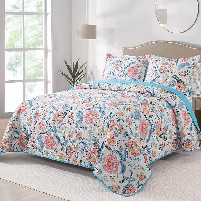 BEDIFANY Garden Cotton Fill King Size Quilt Set, Lightweight Bedspread King | by BEDIFANY