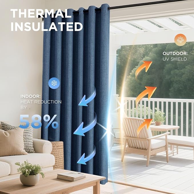 Joydeco Blackout Curtains 108 Inches Long 2 Panels Burg, Room Darkening Curtains - Image 4