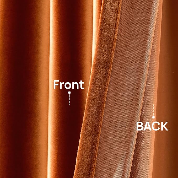 Orange Velvet Curtains 84 inch Long - Image 8
