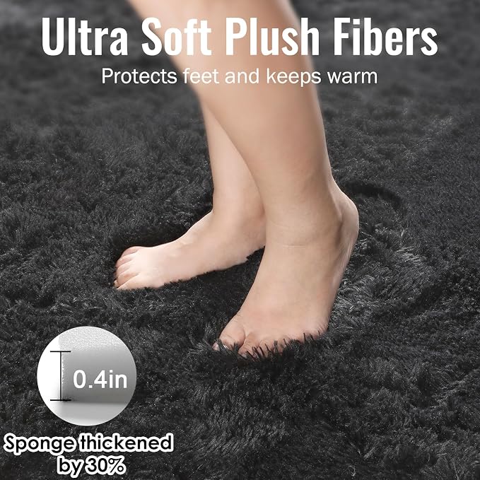 4x6 Ft Fluffy Bedroom Rugs, Shaggy Carpet | Indoor Nursery Rugs - Image 2