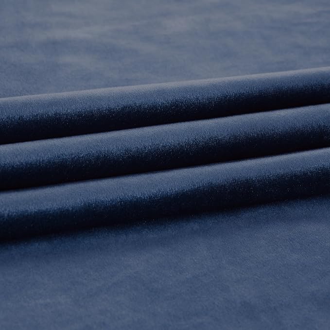 Elegant Navy Blue Velvet Curtains 102 inches - Image 6