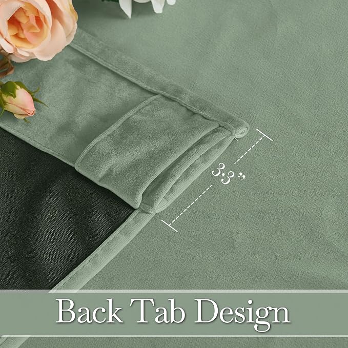 RYB HOME Velvet Curtains 108 inches Long, Extra Long High Ceiling Curtains | - Image 3