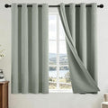 COSVIYA 100% Blackout Sage Green Linen Curtains & Drapes 45 Inch Length | Light by COSVIYA