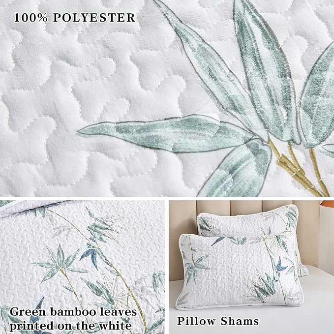 Flysheep Botanical Quilt Set 2 Pieces Twin Size, Soft Microfiber Lightweight - Image 6