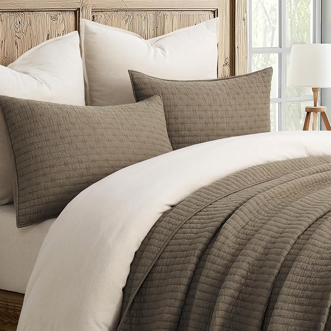 Cross Stitch Pre-Washed Cotton Quilt Bedding Set Queen Size, Oversized 3 Pieces - Image 5