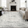10x14 Area Rug Living Room: Modern Washable Indoor Soft Carpet Gray | by FXRHLP