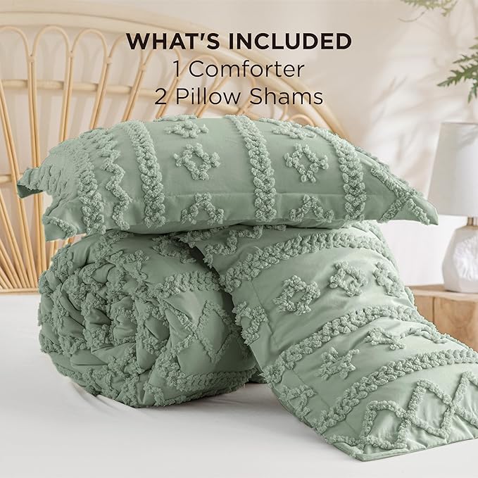 Bedsure Tufted Boho Comforter Set Full Size - Image 6