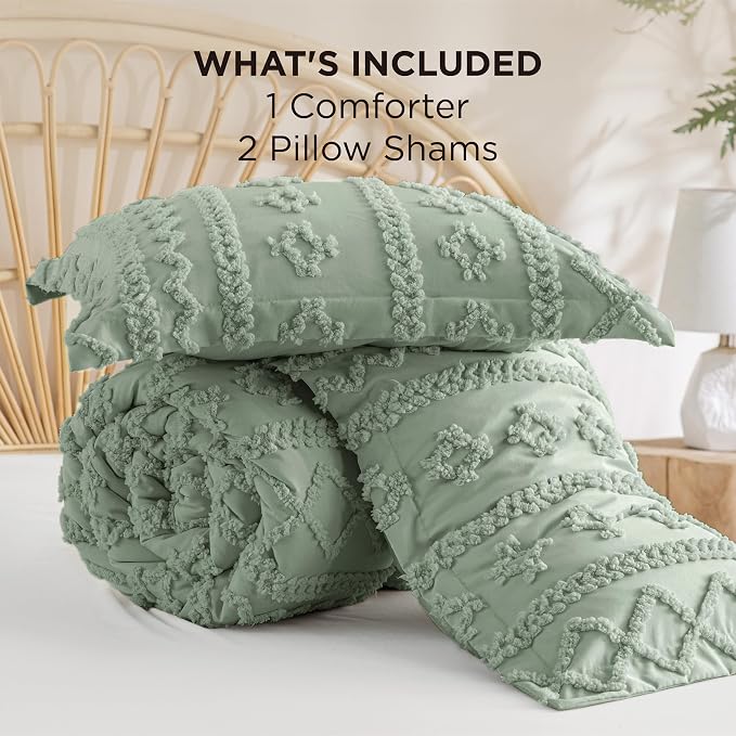 Bedsure Tufted Boho Comforter Set King Size - Image 6