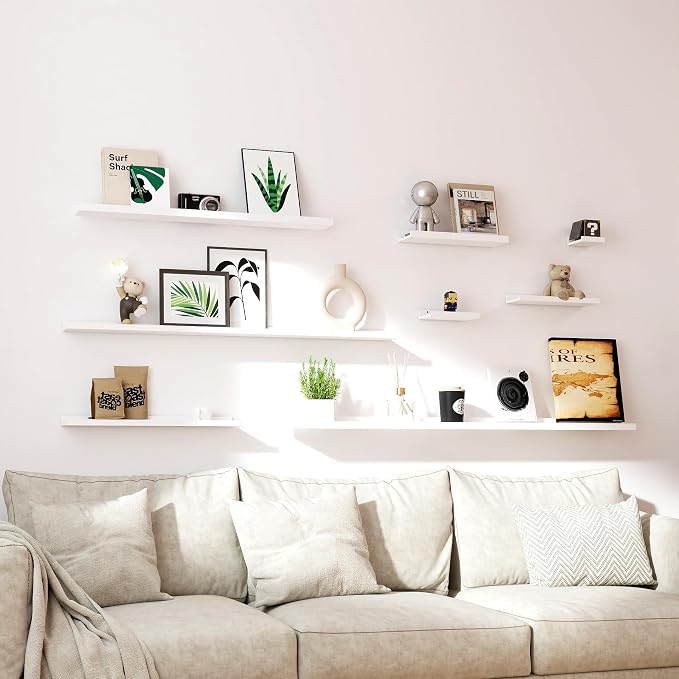White Floating Shelves for Wall Decor, 14 in Shelf - Image 8