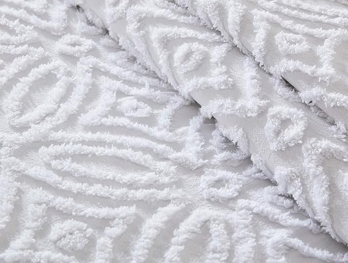 Beatrice Home Fashions Wedding Ring Full Cotton Chenille Bedspread, cozy plush - Image 2