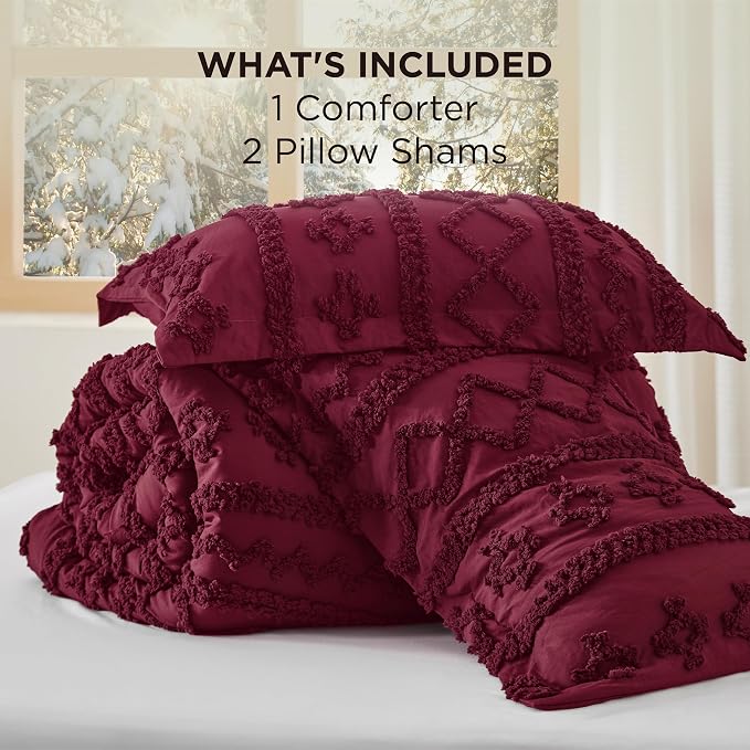Bedsure Tufted Boho Comforter Set King Size - Image 7