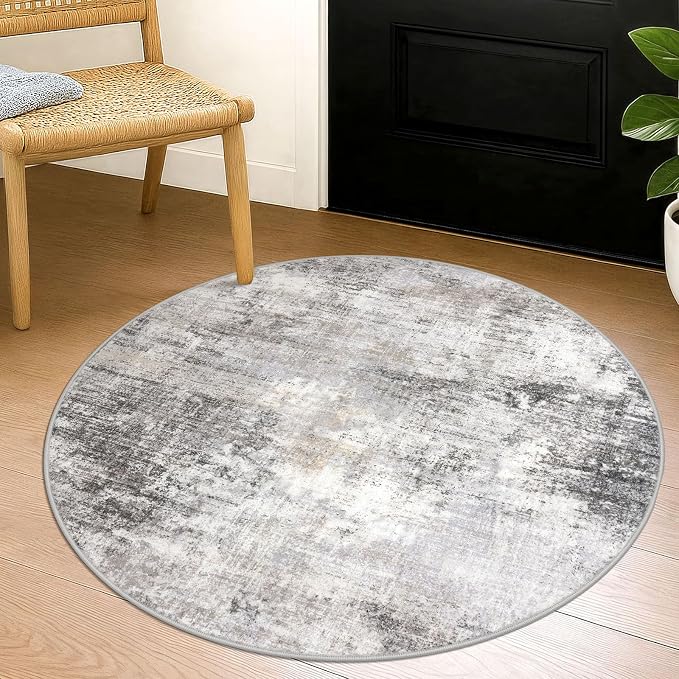 Round Area Rug 3 Ft Circle Entryway Rugs Round Washable Door Mat Indoor Entrance by iOhouze