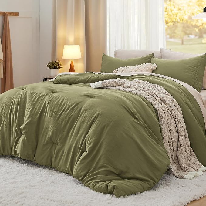 Bedsure King Comforter Set, Olive Green Soft Prewashed Bedding by Unknown