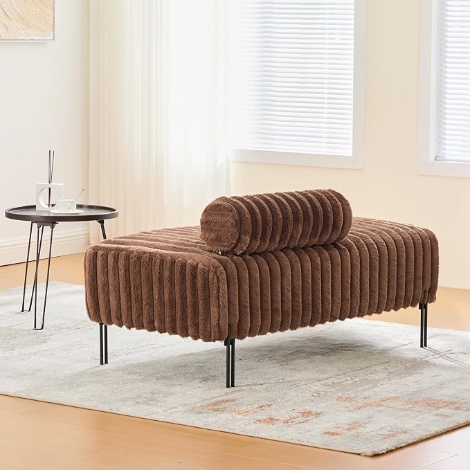 KEIKI 49.6" Upholstered Sofa End of Bed Bench Ottoman Footrest, Mini Loveseat - Image 5