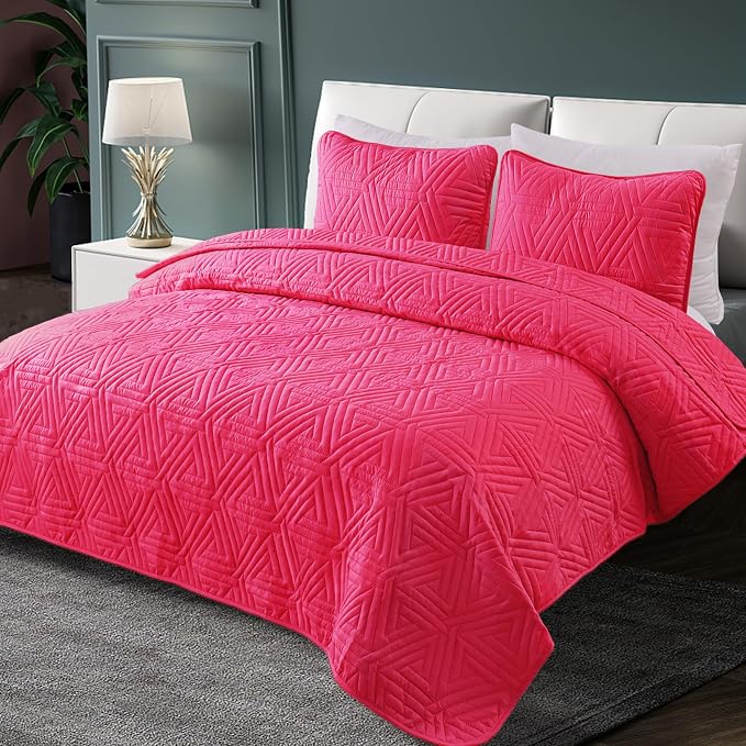 Whale Flotilla Soft Geometric Twin Quilt Set - Image 2