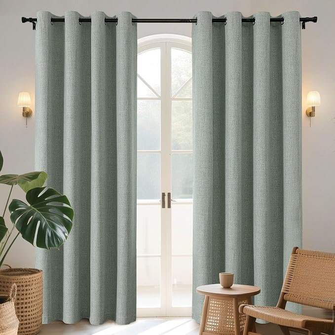Joydeco Blackout Curtains 84 Inches Long 2 Panels Burg, Room Darkening Curtains by JOYDECO