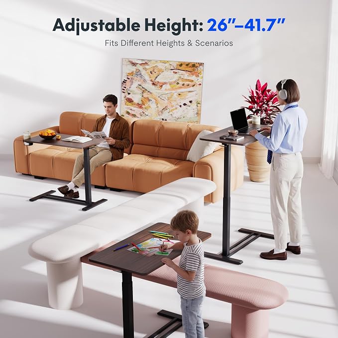 FLEXISPOT H7 32" Pneumatic Height-Adjustable Overbed Table - Image 4