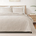 Exclusivo Mezcla California King Quilt Set, Brich Beige | Lightweight Soft by ExclusivoMezcla