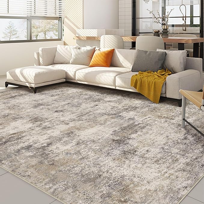 Nakagishi Boho 9x12 Area Rug Living Room Rugs Machine Washable Brown Grey | Soft by NakagishiAreaRug