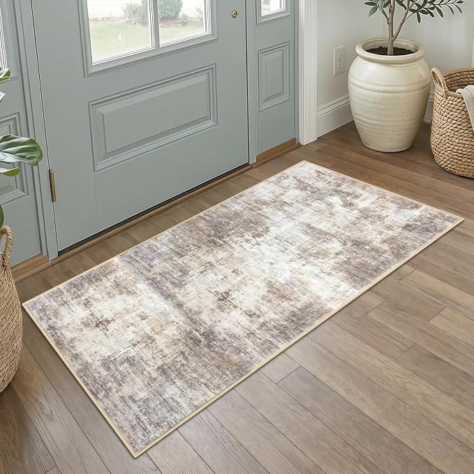 Abstract Runner Rug 2x4 Ft Entryway Rugs Washable Door Mat Indoor Entrance by iOhouze