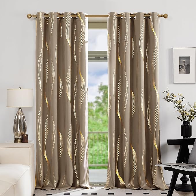 Deconovo Curtains for Living Room, Pattern Blackout Curtains 72 Inches Long | by Unknown