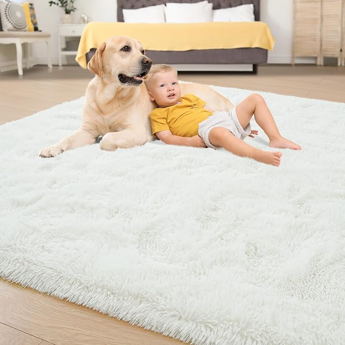 Fluffy Large Rugs for Living Room, Shag Area Rug 6x9 Soft Carpet for Bedroom - Image 4