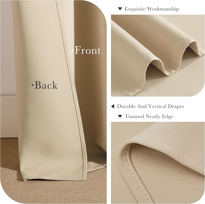 PONY DANCE Blackout 80 inch Length Curtains 2 Panels Set, Thermal Insulated - Image 6