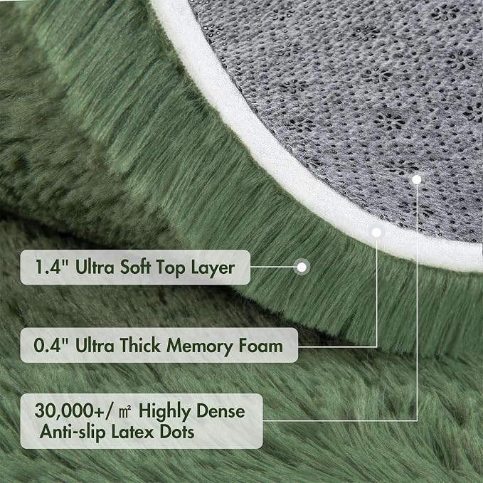 6x9 Ft Large Green Area Rug for Bedroom Living Room, Ultra Soft Fluffy Furry - Image 7