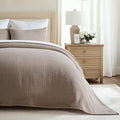 EVERGRACEHOME Cotton Gauze Matelassé Coverlet, King Size, Mocha Brown | Ultra by EVERGRACEHOME