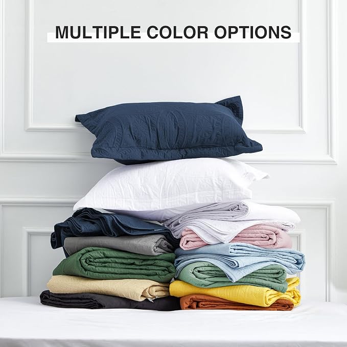 Love's cabin King Size Quilt Set Navy Blue Bedspreads - Image 8