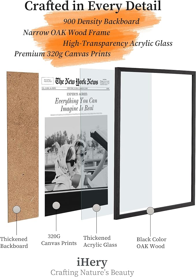 iHery 8x10in Everything You Can Imagine Is Real Framed Newspaper Art | Premium - Image 5